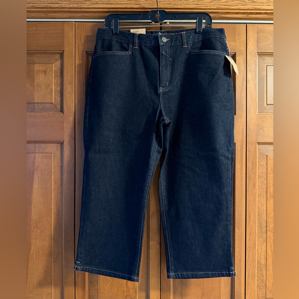 Women's Mid Calf Jeans in Dark Indigo